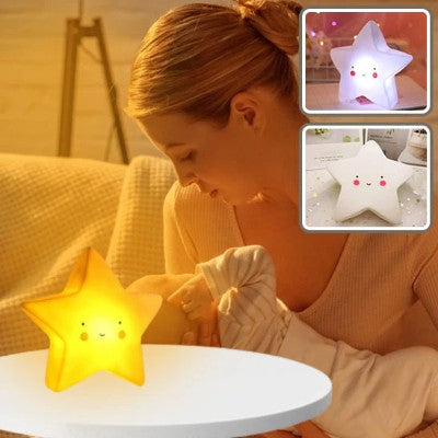 Veilleuse bebe étoile offrant une lumière apaisante au coucher.