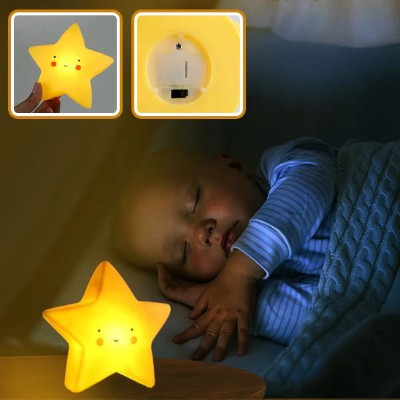 veilleuse bebe etoile apaisant enfant endormi dans son lit

