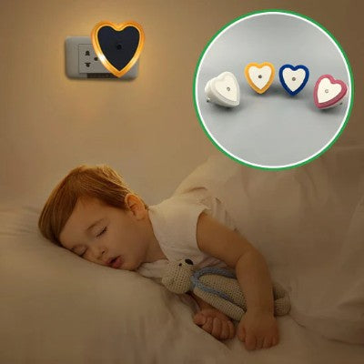 veilleuse murale coeur creant lumiere douce pour sommeil bebe

