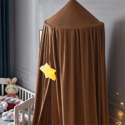 Ciel de lit bébé garçon marron chocolat avec étoile
