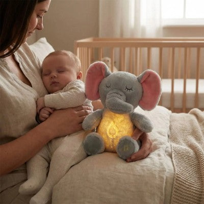 éléphant respirant maman nourrisson endormi lumière tamisée