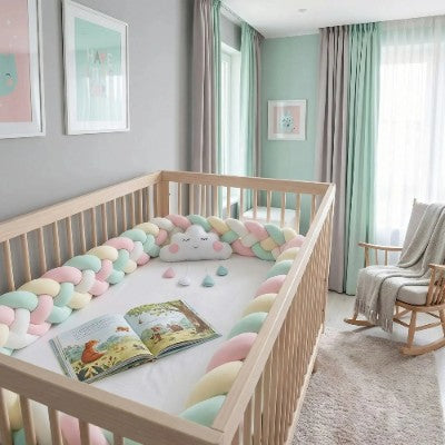 protection barreau lit bébé chambre bebe decoration complete lit blanc