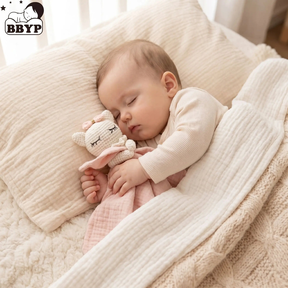 Doudou mouton bébé endormi compagnon ultra-doux pastel