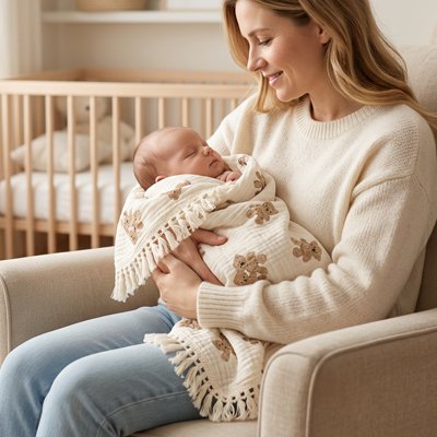 couverture brodée bébé