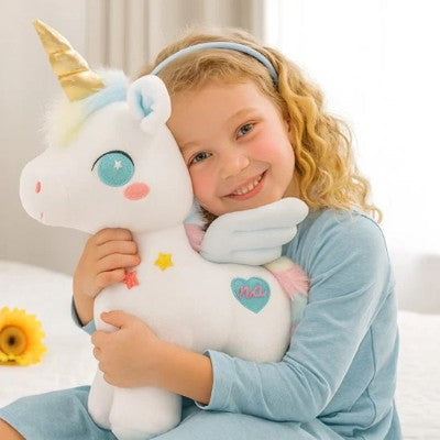 licorne peluche bébé - nourrisson blanche