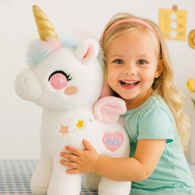 licorne peluche bébé - tout petit corne dorée étoiles