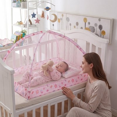 moustiquaire bébé pliable maman nourrisson souriant berceau