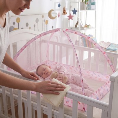 moustiquaire bébé pliable nourrisson endormi berceau blanc