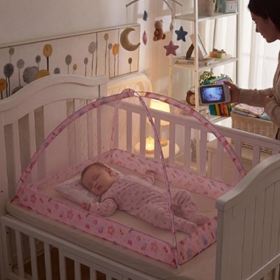 moustiquaire bébé pliable rose nourrisson lit barreaux nuit