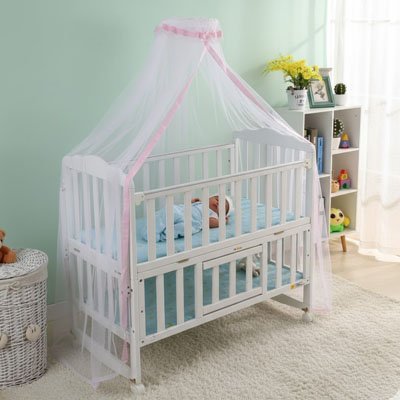 Moustiquaire lit bébé blanc rose bébé berceau moderne