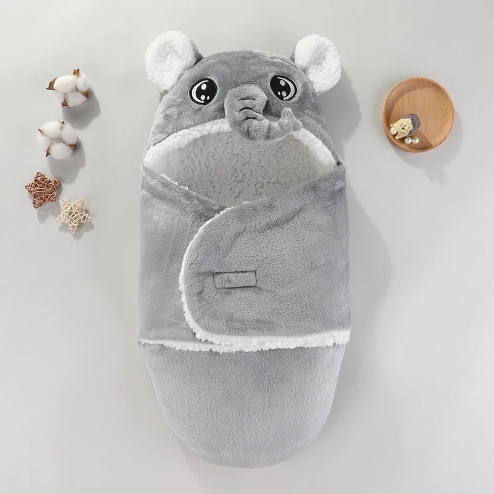 Modèle éléphant gris à plat, capuche à trompe et oreilles en relief