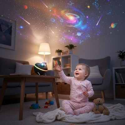 Projecteur galaxie bébé étoiles colorées chambre nuit