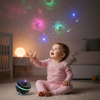 Projecteur galaxie bébé enfant jouant lumière étoilée