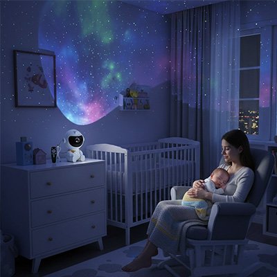 Projecteur galaxie bébé berceuse céleste étoiles et musique réunis