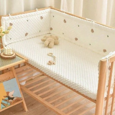 Tour de lit bébé respirant blanc peluche lit naturel