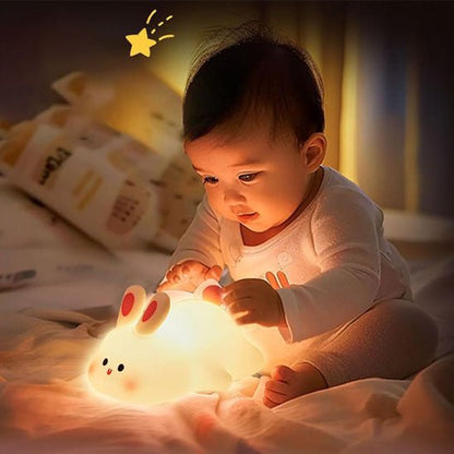 Veilleuse lapin bébé 3 intensités lumineuses réglables chambre