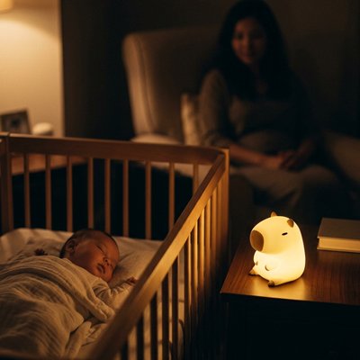 Veilleuse bébé capybara lumineuse douce nuit chambre