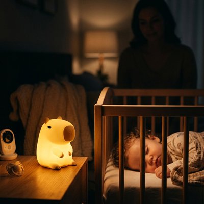 Veilleuse bébé capybara lumineuse cadeau naissance