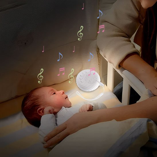 Veilleuse bruit blanc diffusant musique pour calmer bébé.