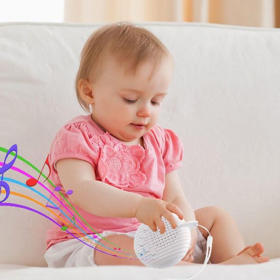 Veilleuse bruit blanc utilisée par un enfant éveillé.