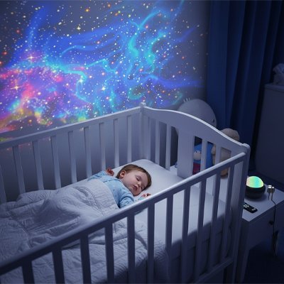 Veilleuse bébé projection galaxie nuit apaisante sommeil